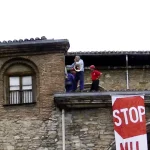 Acción en el tejado de la Catedral de Gasteiz (Araba) 2007